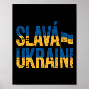 Slava Ukraini Ukraine-Flaggenfarben Distressed Ret Poster