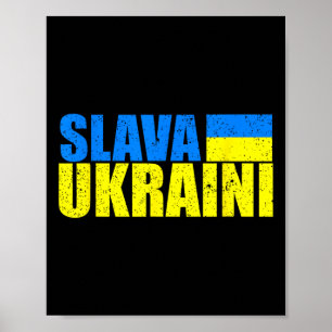 Slava Ukraini Ukraine-Flaggenfarben Distressed Sla Poster