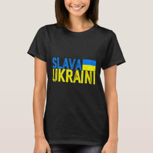 Slava Ukraini Ukraine-Flaggenfarben Distressed Sla T-Shirt