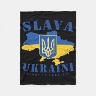 Slava Ukraini Ukrainische Tryzub-Flagge Ehre der U Fleecedecke