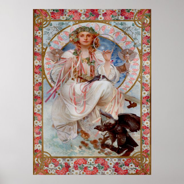 Slavia von Alphonse Mucha Poster (Vorne)