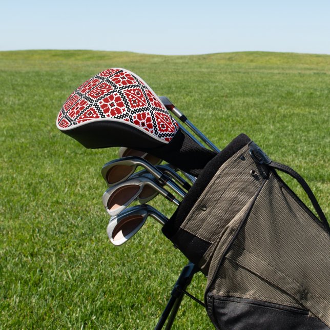 Slavic Ethnic Embroidery, Balkan Traditional Golf Headcover (In SItu)