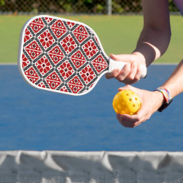 Slavic Ethnic Embroidery, Balkan Traditional Pickleball Schläger