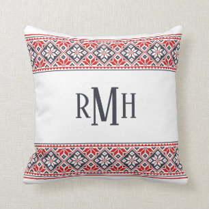 Slavic Folk Art   Poinsettia Pattern Kissen