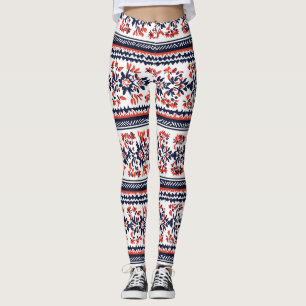 Slavic Folklore Pattern Leggings