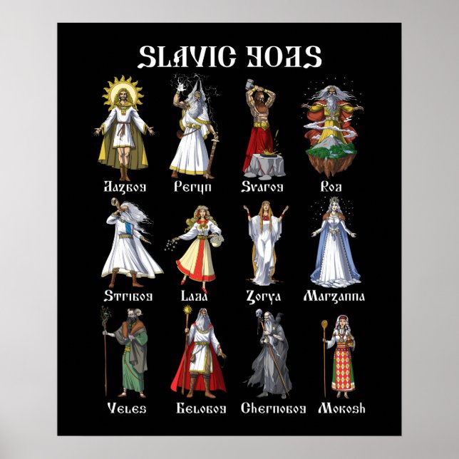 Slavic Mythology Gods Poster (Vorne)