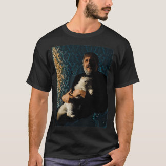 Slavoj Zizek mit Cat stilisiert T-Shirt