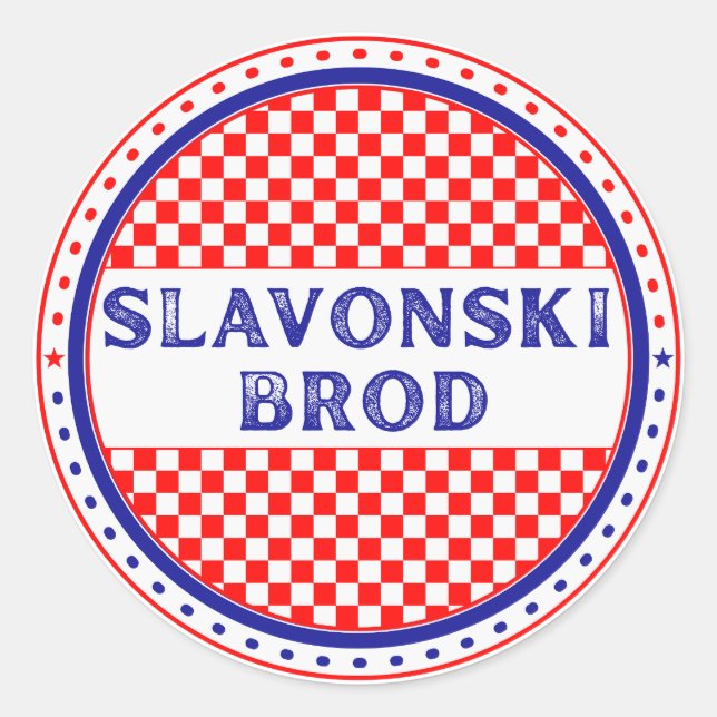 Slavonski Brod City Pride Emblem Croatian Identity Runder Aufkleber (Vorderseite)