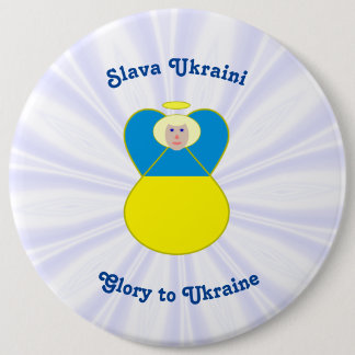 Slawa Ukrajini Ruhm der Ukraine Engel Button