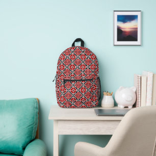 Slawische ethnische Stickerei, Balkan Tradition Bedruckter Rucksack