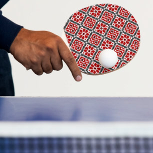 Slawische ethnische Stickerei, Balkan traditionell Tischtennis Schläger