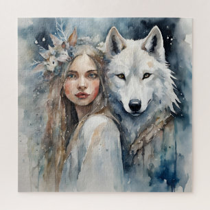 slawische Magie: Das Mädchen und der weiße Wolf Puzzle