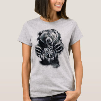 Slawischer Bären-Kolovrat-Symbol Stammeswildnis T-Shirt