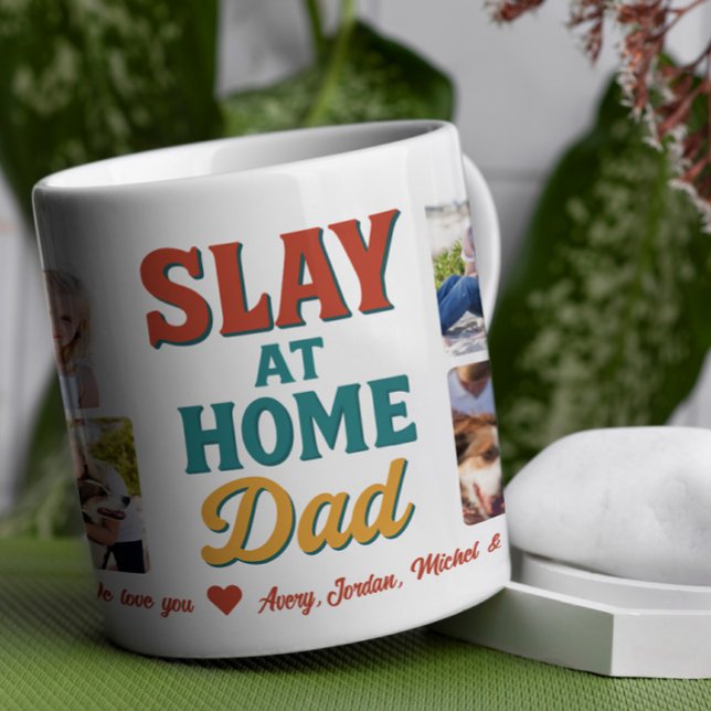 Slay auf Zuhause Vater Personalisiert 8 FotoCollag Kaffeetasse (Von Creator hochgeladen)