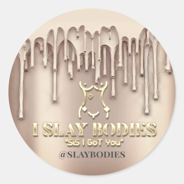 Slay Bodies Logo Kosmetische Tropfen für die indiv Runder Aufkleber (Vorderseite)