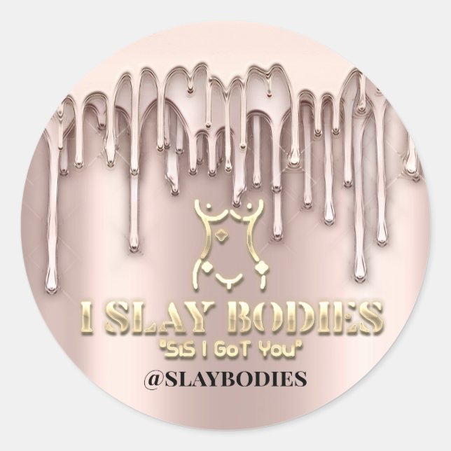 Slay Bodies Logo Kosmetische Tropfen für die indiv Runder Aufkleber (Vorderseite)