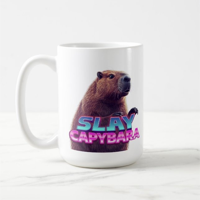 Slay Capybara Funny Animal Meme Gift Kaffeetasse (Links)