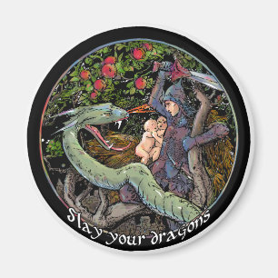 SLAY YOUR DRAGONS, Mittelalterliche Kunst, Jordan  Magnet