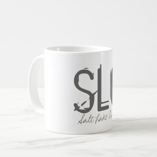 SLC Salt Lake City Airport Typografie Kaffeetasse (Vorderseite Links)