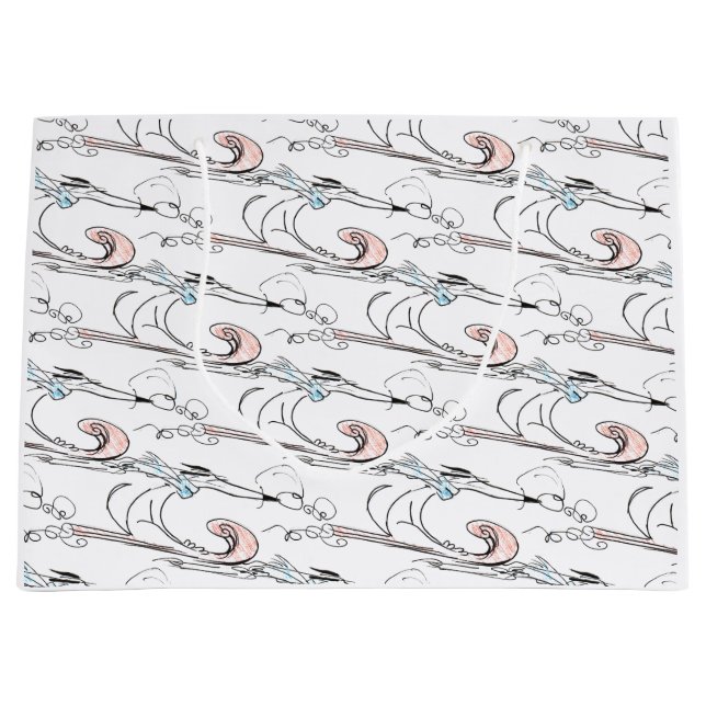 Sled Dog Christmas Geschenktasche Große Geschenktüte (Vorderseite)