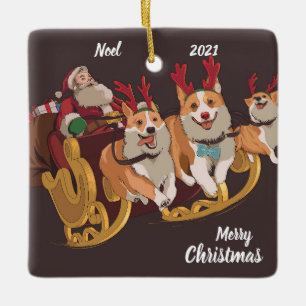 Sled Dog Christmas Keramikornament