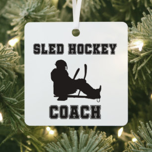 Sled Hockey Coach Weihnachten Ornament Aus Metall