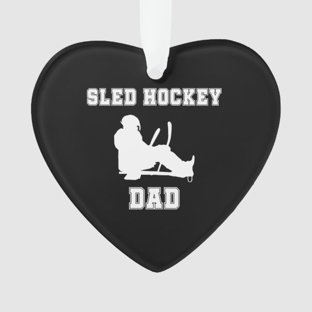 Sled Hockey Vater Ornament (Vorderseite)