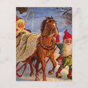 "Sled Ride at Night" von Jenny Nystrom Postkarte