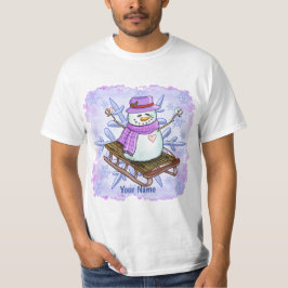 Sled Snowman T - Shirt