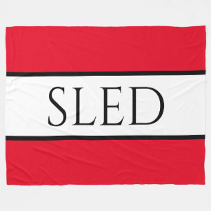 SLED weite Sporty Bright Red Snowy White Strips Fleecedecke