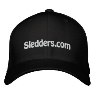 Sledders.com Black FlexFit Hat Bestickte Baseballkappe