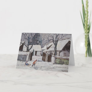 Sledding Stanislav Stanek Feiertagskarte
