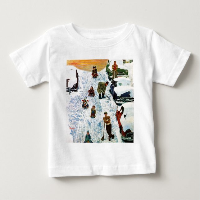Sledding und graben heraus baby t-shirt (Vorderseite)