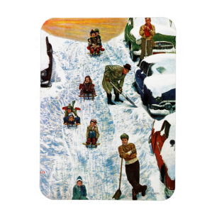 Sledding und graben heraus magnet