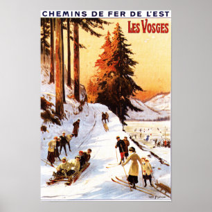 Sledding und Ski fahren an Vosges-Plakat Poster