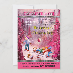 Sledfuntime Jährliches Weihnachtsfest-Party Einladung