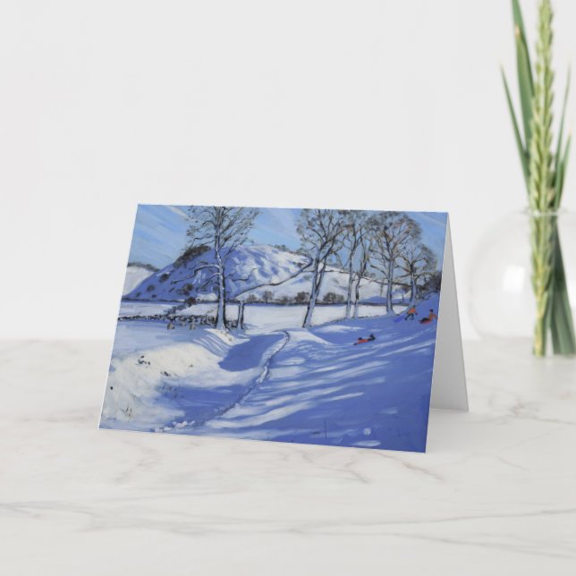 Sledging Derbyshire Höchstbezirk 2012 Feiertagskarte (Vorderseite)