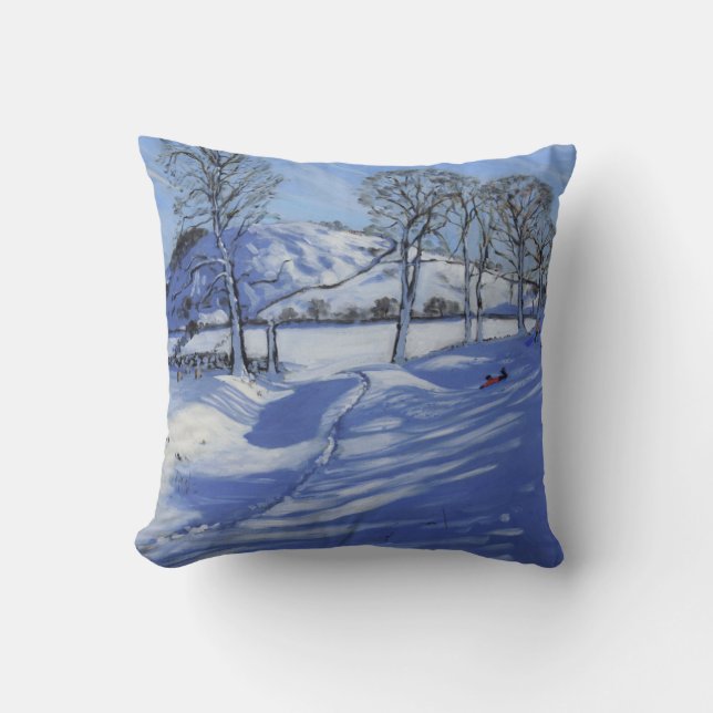 Sledging Derbyshire Höchstbezirk 2012 Kissen (Vorderseite)