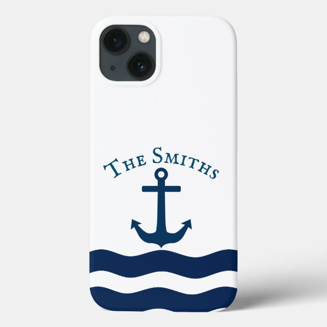 Sleek Anchor Nautical Custom Case-Mate iPhone Hülle (Rückseite)