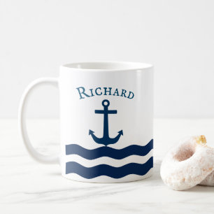 Sleek Anchor Nautical Custom Kaffeetasse
