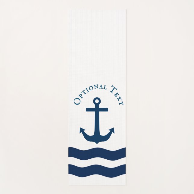 Sleek Anchor Nautical Custom Yogamatte (Vorderseite)