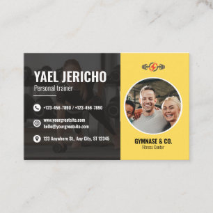 Sleek and Modern Personal Trainer Business Card Visitenkarte