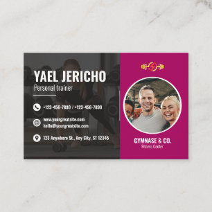 Sleek and Modern Personal Trainer Business Card Visitenkarte