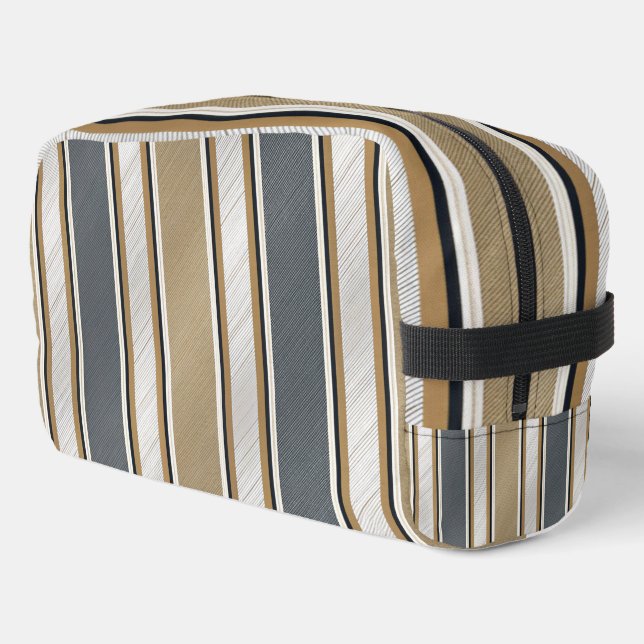 Sleek and Modern Stripe Pattern Waschbeutel (Linke Seite)
