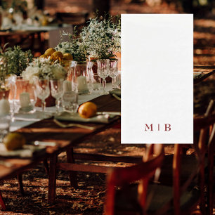 Sleek and Simple Brown Monogram Wedding Serviette