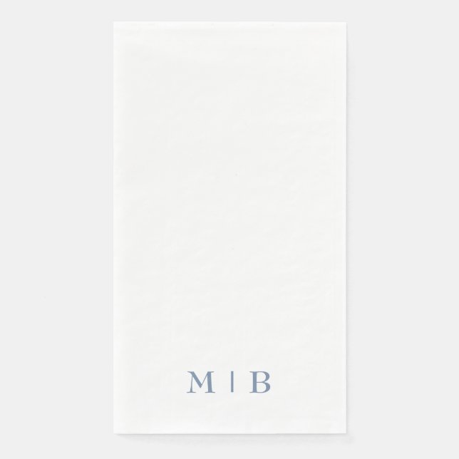 Sleek and Simple Periwinkle Monogram Wedding Serviette (Vorderseite)