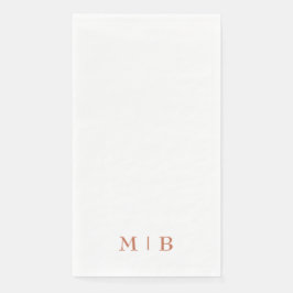 Sleek and Simple Terracotta Monogram Wedding Serviette