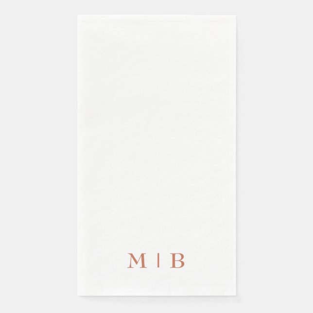 Sleek and Simple Terracotta Monogram Wedding Serviette (Vorderseite)