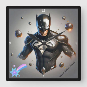 "Sleek Anzug for Power Kontrolle" Quadratische Wanduhr