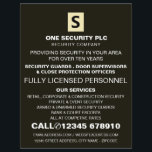 Sleek & Beruflich Security Personal Advert Flyer<br><div class="desc">Flyer für die Werbung von Beruflichem und sicherem Personal durch den Business Card Store.</div>